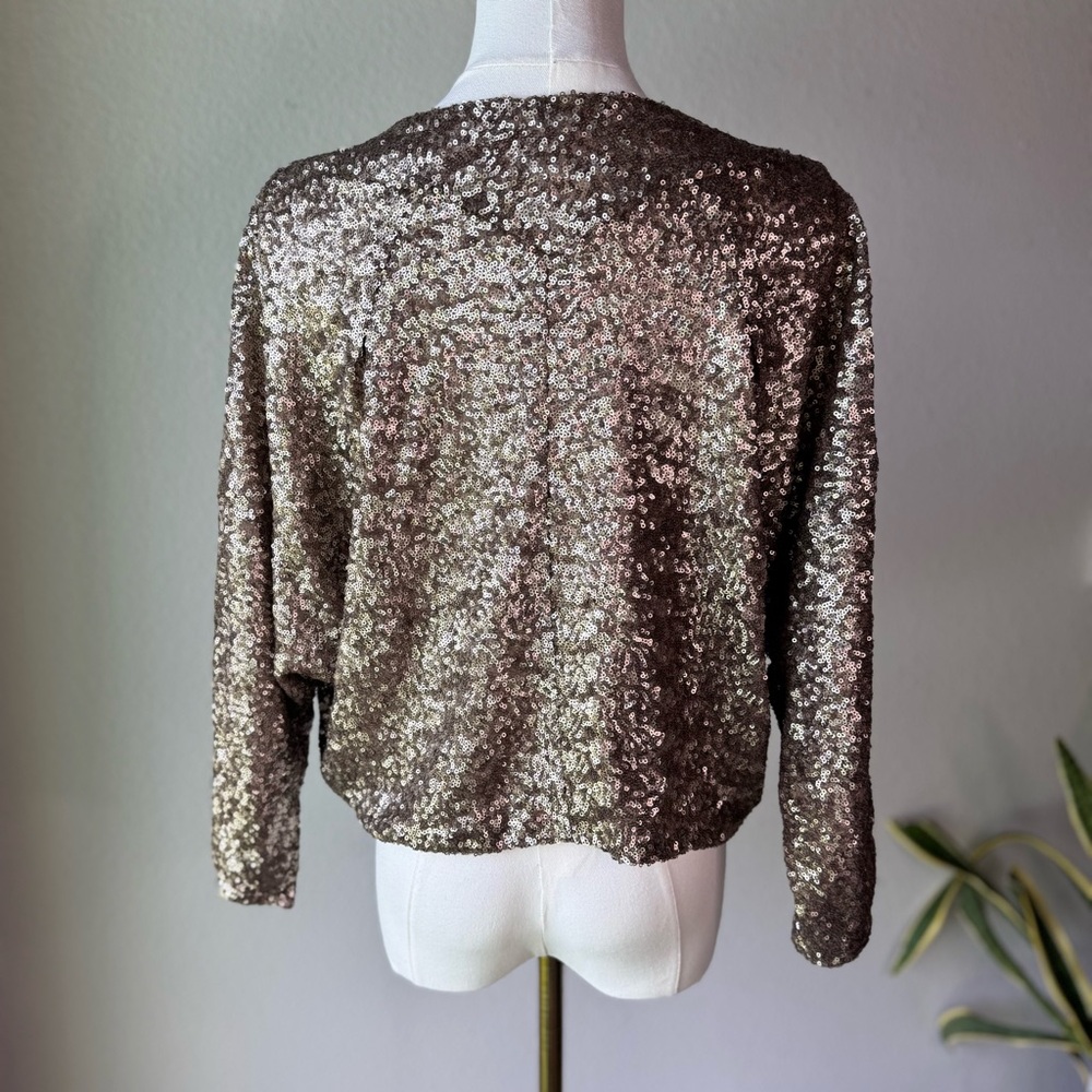 Anthropologie Neutral Textured Bomber Jacket - Beige and Brown - Picture 5 of 7